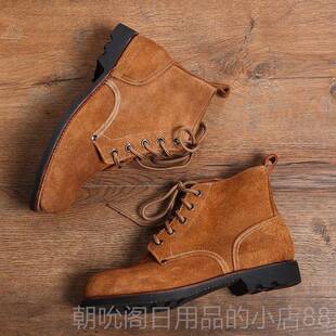 高档3516厂外厚翻毛牛加皮高帮皮鞋陆空战士靴户休闲驴皮友靴登山