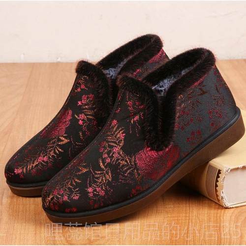 高档老北太布鞋冬老太女棉鞋 小码33码妈妈棉鞋 大加绒保暖奶奶京