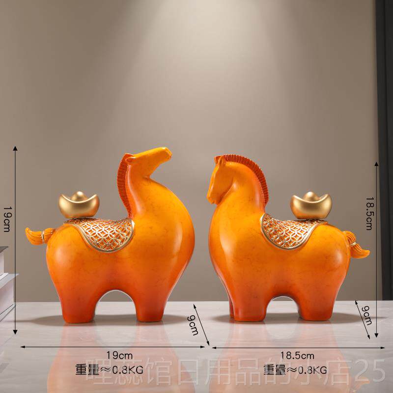 高档马上有钱件招财档客厅酒柜轻奢高玄摆关装饰乔品迁礼物开业