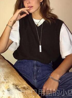 正品长方牌项链定 制刻字款吊长牌男T恤外搭链纯银项女毛衣链情侣