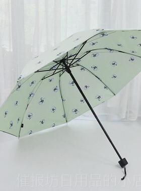正品防紫外线黑伞胶遮阳伞少女心防晒双i伞ns折叠层太阳伞油画晴