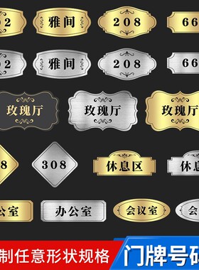 门牌号码牌金属家用门牌号定制铝牌铭牌标识牌房号牌房间数字贴提