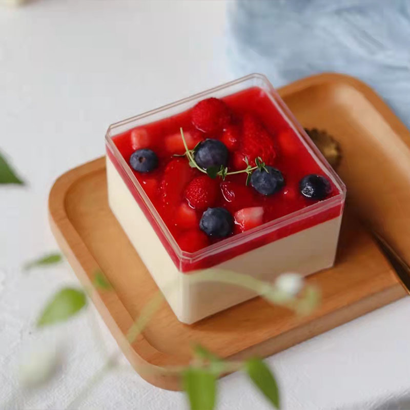 莓果提拉米苏盒子蛋糕包装豆乳慕斯千层提拉米苏打包盒透明方形盒