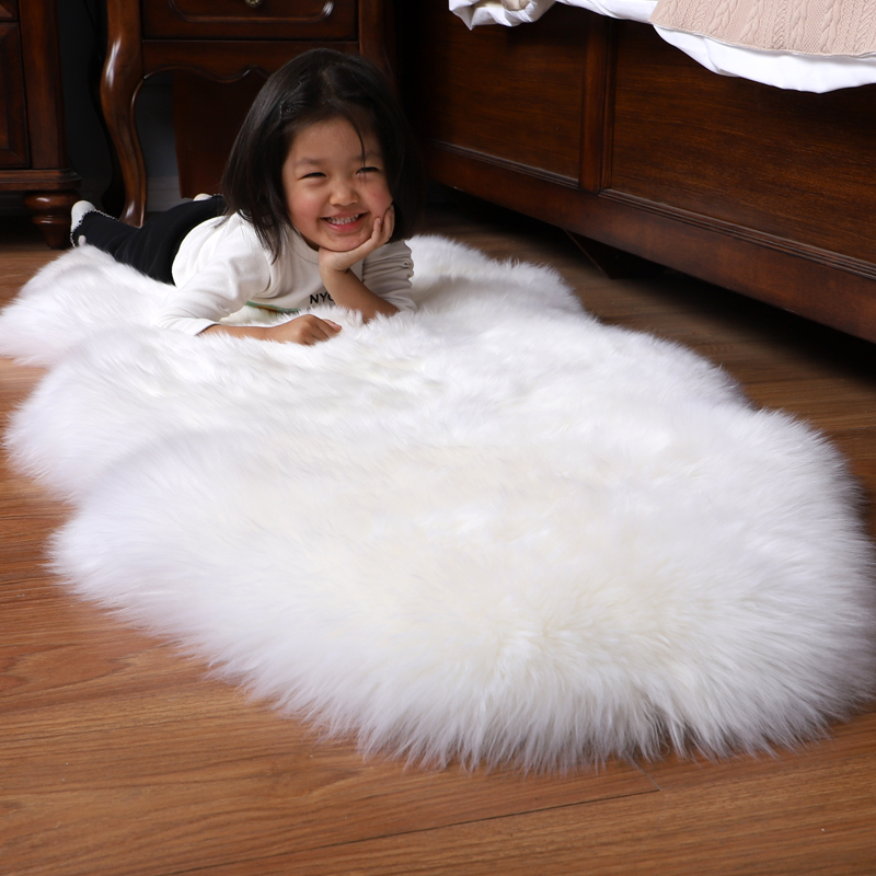 澳洲纯羊毛地毯卧室床边毯毛毛地垫长毛飘窗垫整张羊皮垫皮草地毯