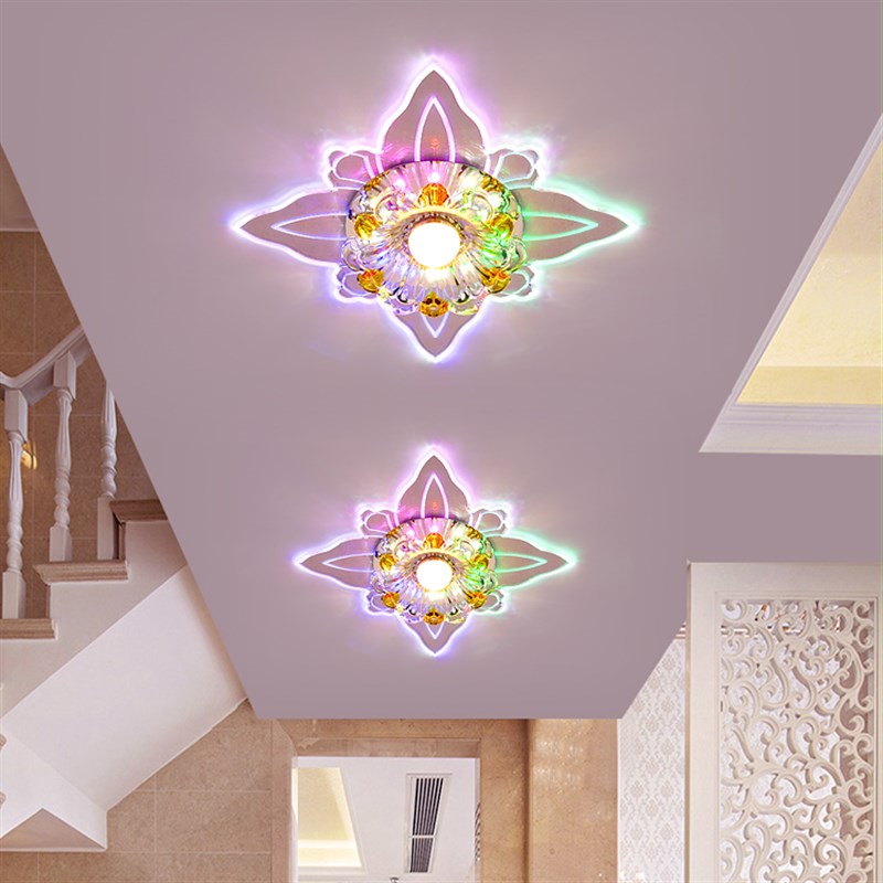 现代简约水晶led筒灯嵌入式射灯过道灯走廊灯天花灯玄关灯吊顶灯