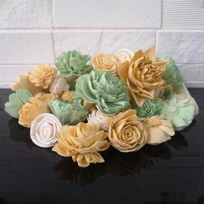 现货|50朵混合套装通草花 软装材料仿真干花 可打孔插藤条