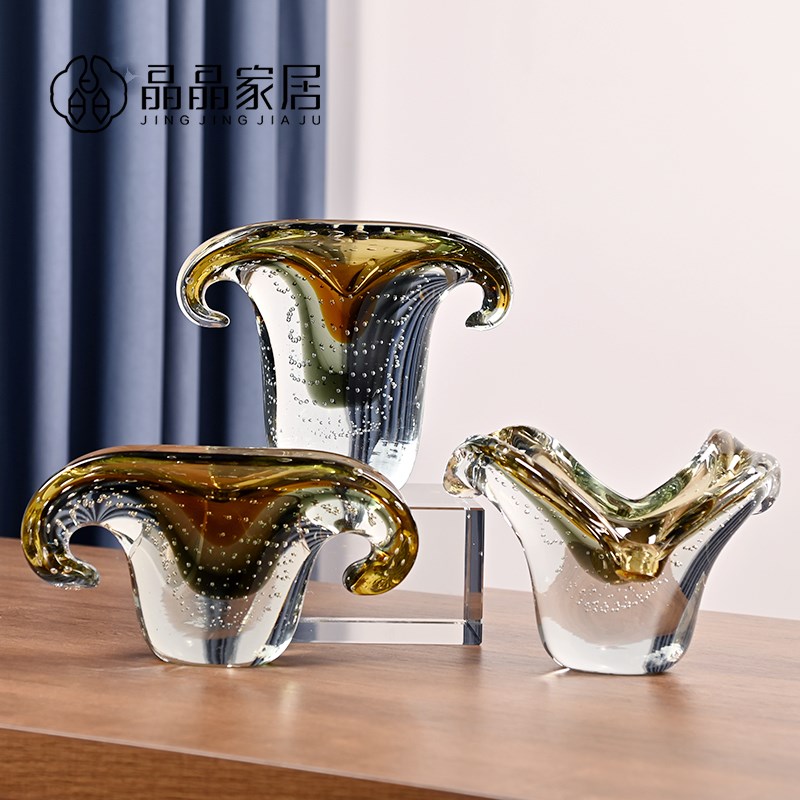 现代简约加厚玻璃花瓶客厅餐厅办公桌电视柜酒店玄关家居软装摆件