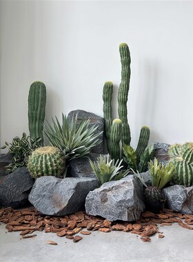 不规则PU假石头泡沫雕塑假山商场造景拍摄橱窗酒店绿植景观石摆件