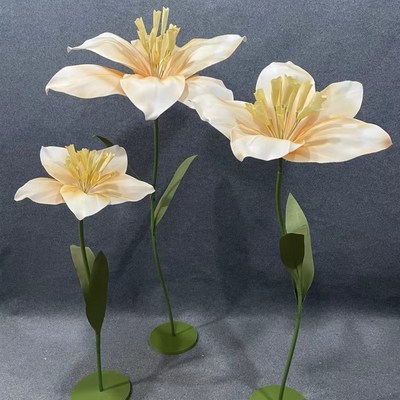 新款婚庆道具路引花舞台泡沫纸花巨型木棉花婚礼布置装饰橱窗摆件