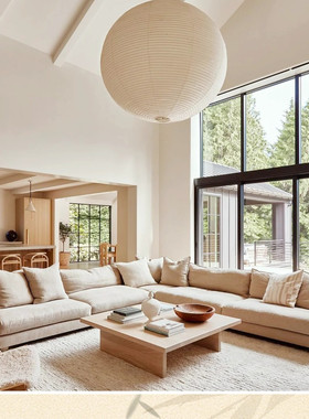 Akari野口勇宣纸吊灯设计师侘寂风中古餐厅民宿卧室圆球日式吊灯