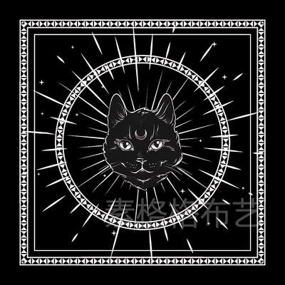 黑猫塔牌罗桌布 祭坛布 仪式布 推牌布 拍照背景布韦特taro罗牌布