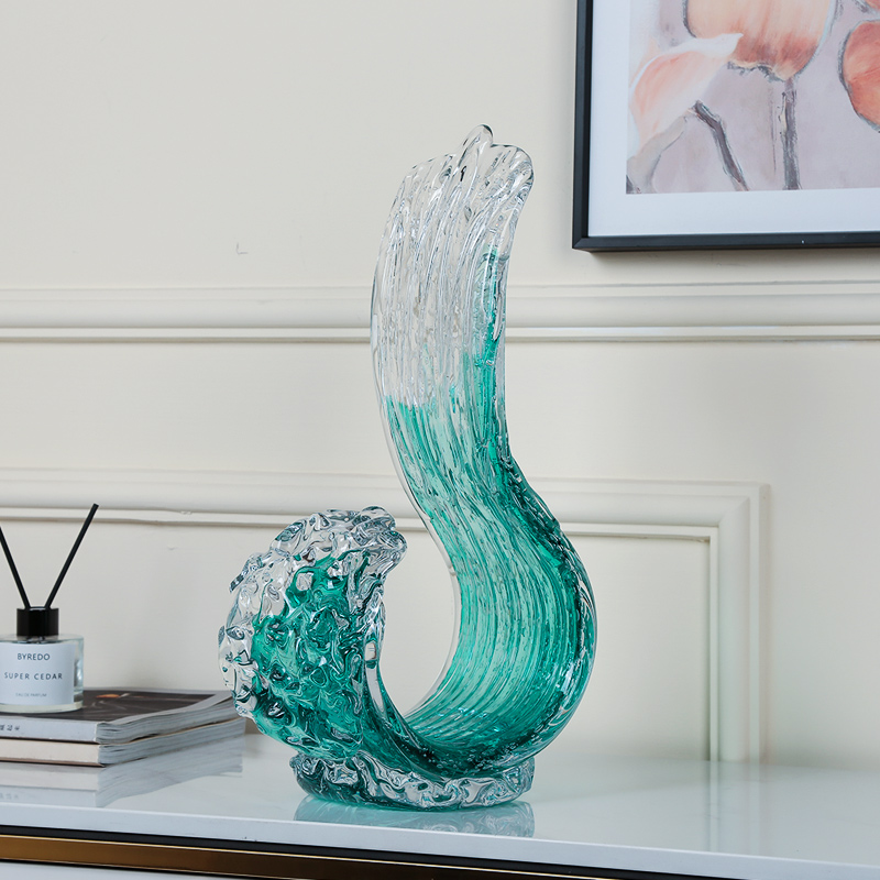 大师手作风生水起琉璃艺术摆件办公室招财客厅酒店玄关装饰品摆设