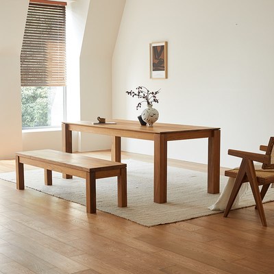 一堆木头缅甸柚木长方形餐桌椅组合中古侘寂全实木工作台书房书桌