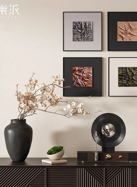 侘寂风高档玄关入户隔断柜装饰摆件酒店民宿复古软装艺术花瓶摆设