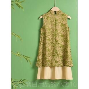 新款女童旗袍连薄衣式裙夏童季款无袖儿演出服新中国风改良日
