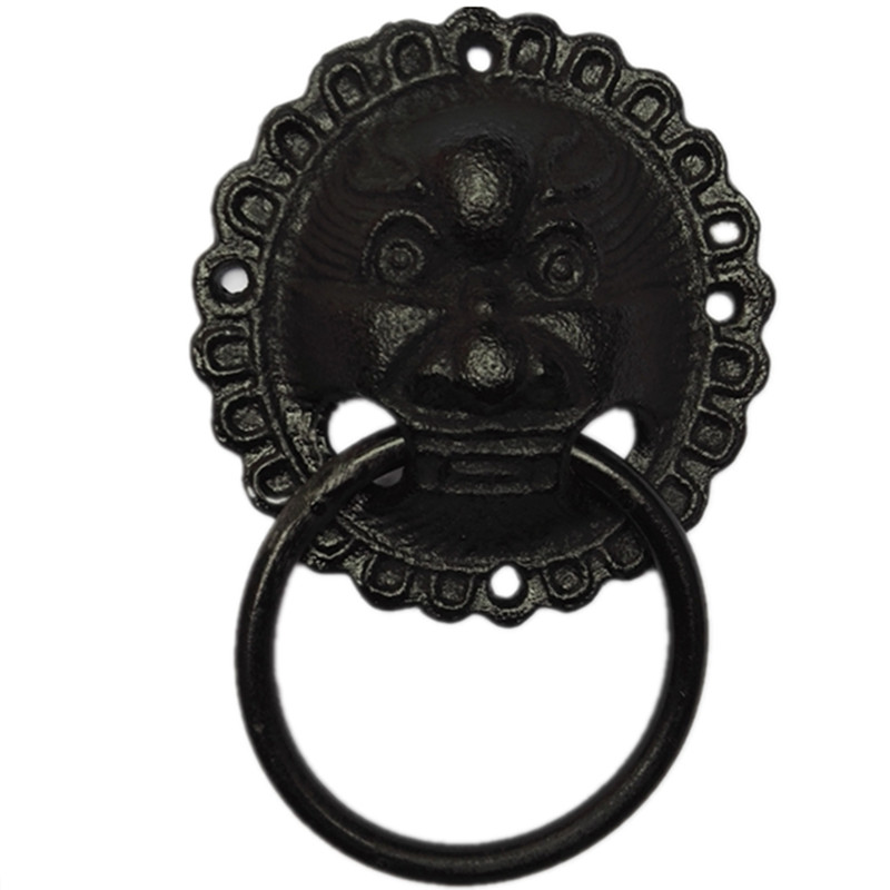 铸铁兽头门环中式大门铁拉手门环拉手仿古加厚虎头狮子头复古把手