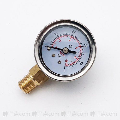 YN-40压力表0~10KG气压表1MPa水压表 接头ZG1/4牙40mm径向压力表
