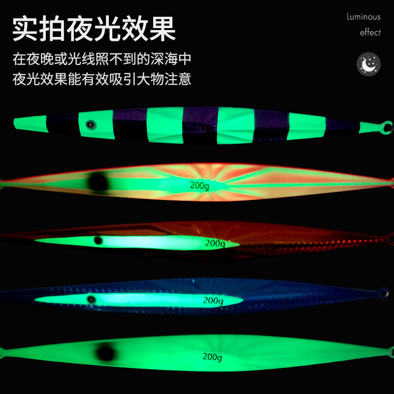 南油船钓深海钓夜光速沉快抽铁板铅鱼路亚饵100g200g0g300g3g