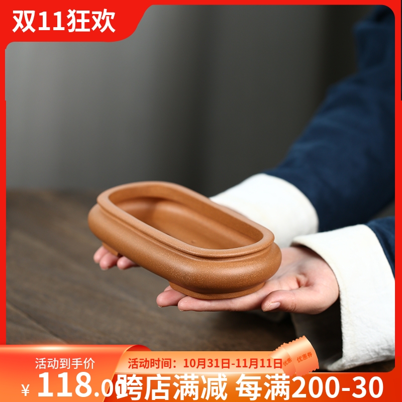 清香阁紫砂 手工精制降坡泥微型盆景盆 唯珍桌面小桩景观绿植菖蒲