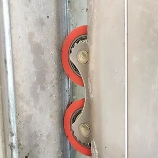 移门滑轮弹片双子轮凹轮铝合金玻璃隔断推拉门U凹槽静音轨道