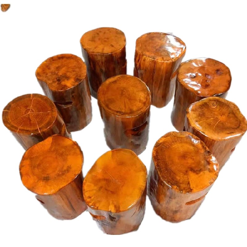 凳全实木头花架墩子客厅根雕树根圆木凳桩子摆件大板底座