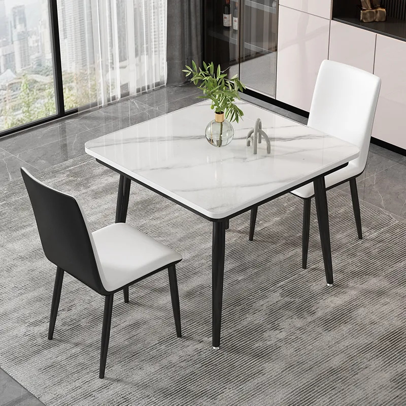 钢化玻璃餐桌椅正方形饭桌2人家用吃饭小户型奶茶店休闲洽谈