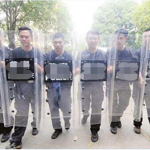 进口PC防暴盾牌防爆盾组合式加强型保安长形盾牌安保防护装备器材