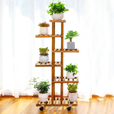 阳台多肉花架子室内客厅多层防腐木质盆栽植物吊兰简易落地花盆架