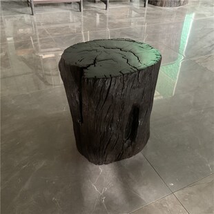 阴沉木乌木碳化木铁力木大实木墩子椅子凳子底座花架树桩圆凳坐凳