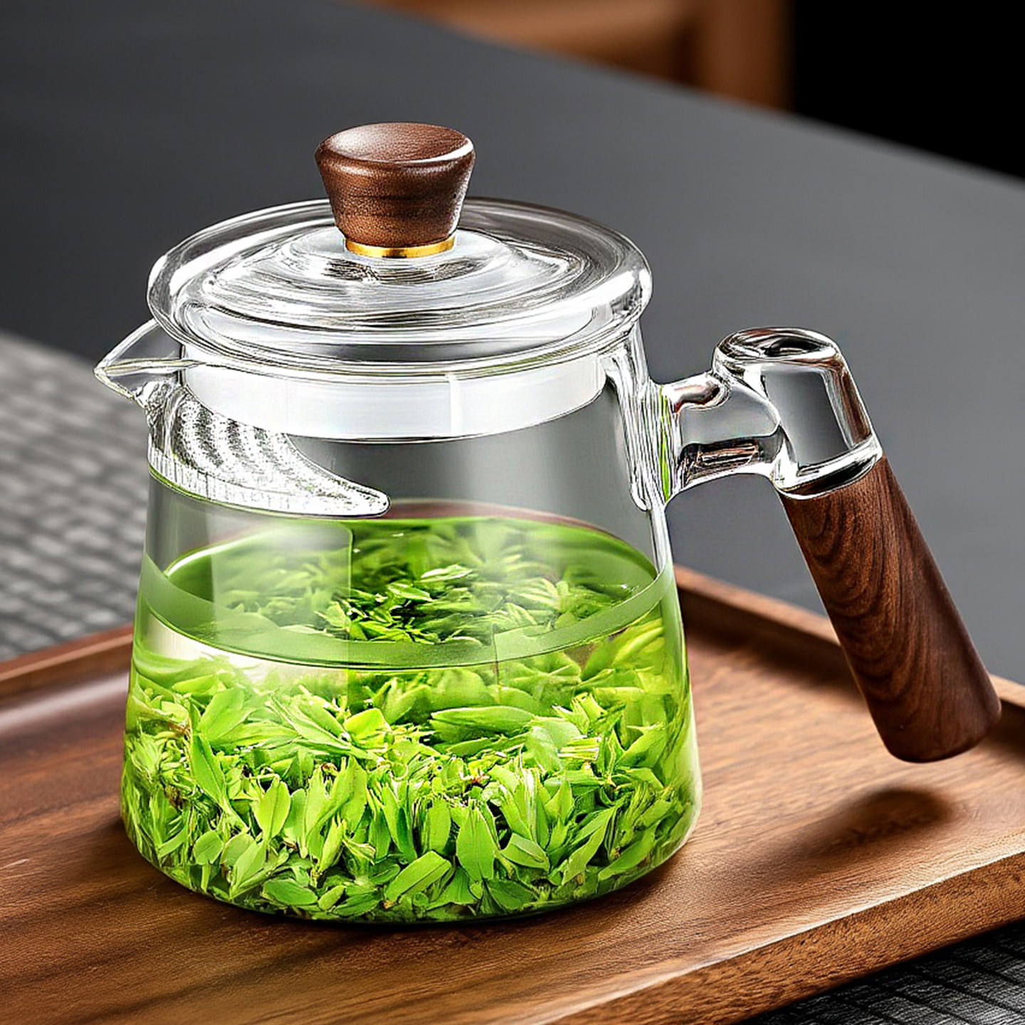 加厚玻璃月牙公道杯带茶漏过滤一体公杯泡茶壶绿茶专用茶具分茶器