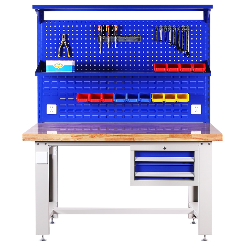 实木钳工工作台车间重型装配台学校实验室不锈钢防静电实训操作台