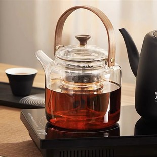 鸣盏养生耐高温侧把玻璃煮茶壶冲茶器中式公道杯分茶器电陶炉专用