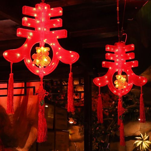 2022过新年春节装饰挂件家用室内虎年挂饰春节福字装饰红灯笼挂灯