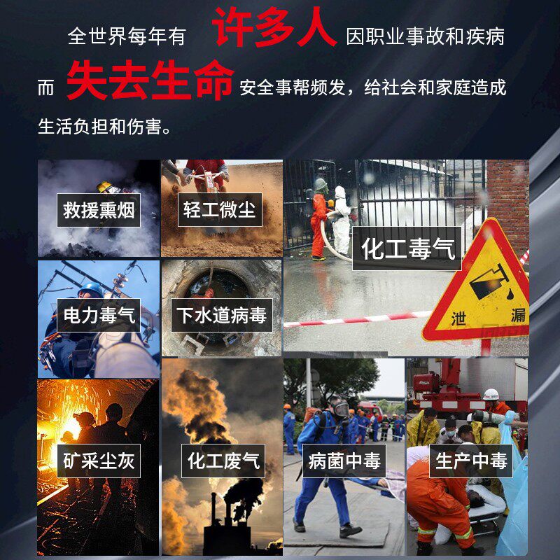 正压式空气呼吸器便携自给式单人氧气面罩3C认证6.8L碳纤维呼吸器