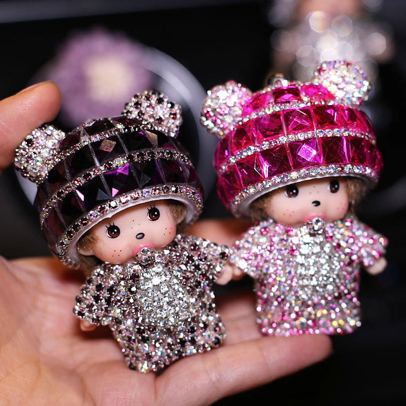 卡通奇奇汽车空调出风口装饰车载香水夹内饰品香片夹香薰女