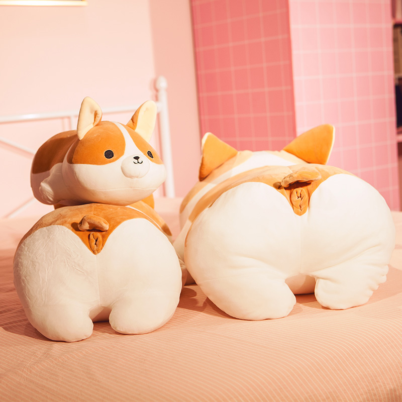 柯基屁股抱枕女生睡觉靠垫卧室床上大号学生宿舍可爱超软男生创意