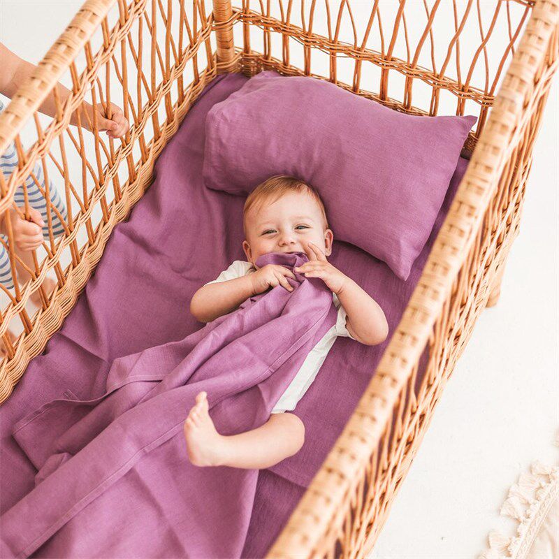 100%天然亚麻布纯色儿童枕套30X50CM枕头套亲肤40X60CM单支装定制