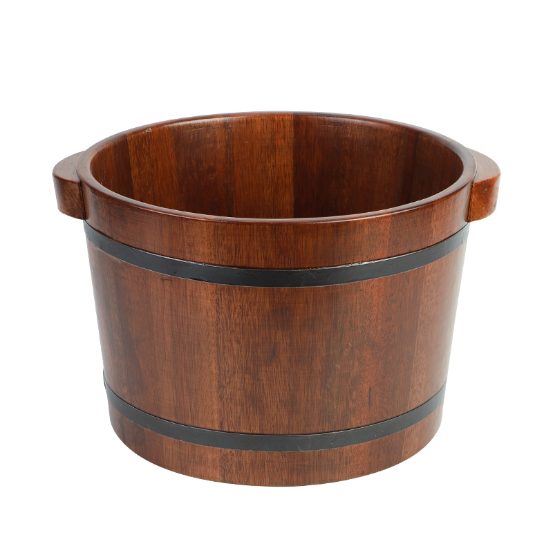 橡木足浴桶木桶家用过小腿泡脚桶按摩木质加厚带盖人洗脚盆木盆