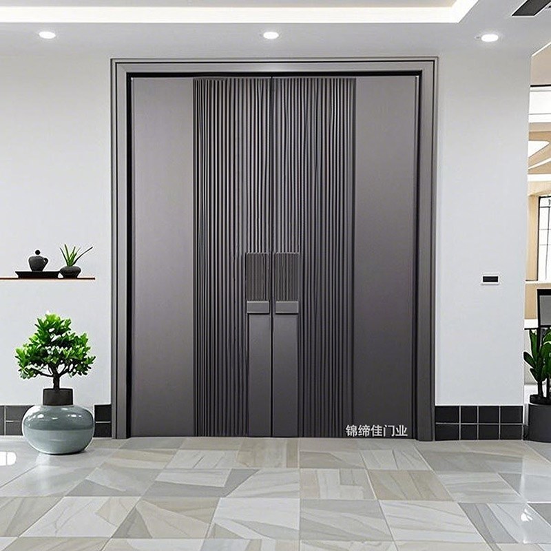 铸铝门别墅大门开门农村自建房进户门智能锁堂屋大门家用入户门