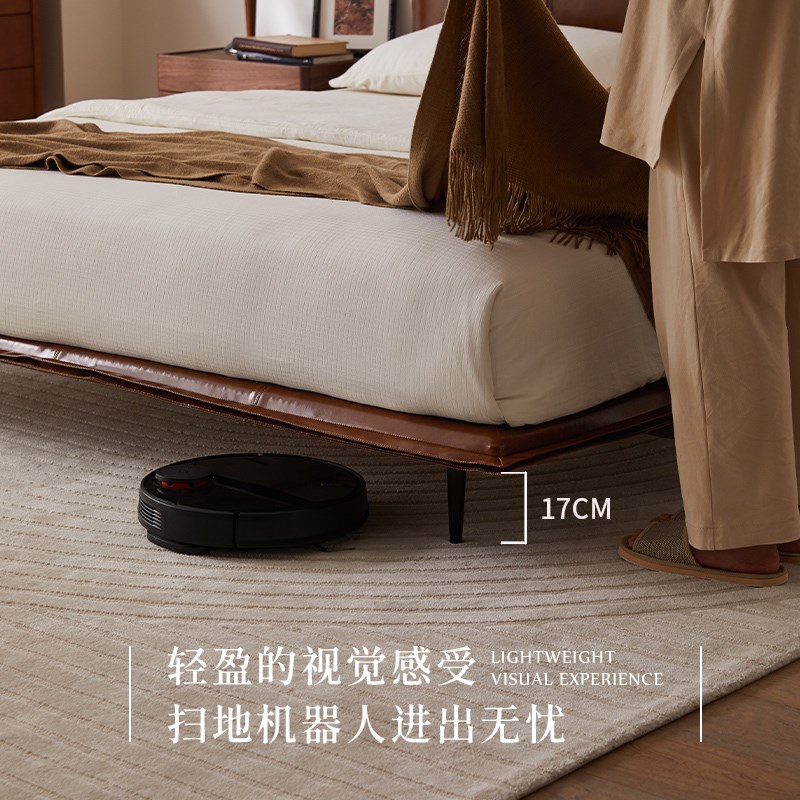 【补贴15%】支吾山涧皮床实木皮革1.8m现代简约主卧大床婚房皮艺