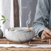 时尚 陶瓷多功能烟灰缸个性 大理石纹烟缸 复古大号大码 创意实用欧式