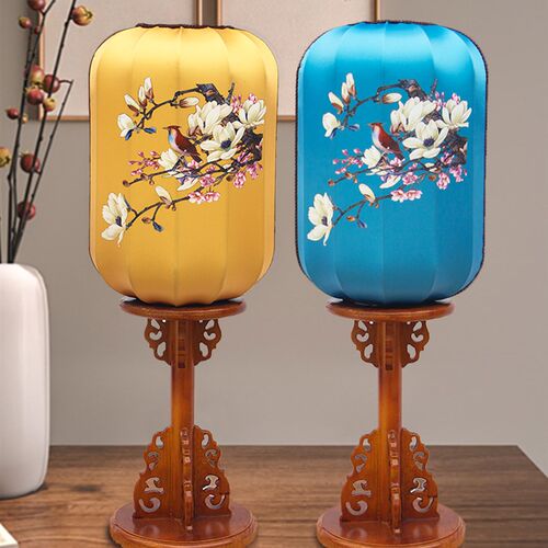 新年喜庆灯笼新款印花绸缎灯笼灯罩高清印花灯古典传统花灯手工灯