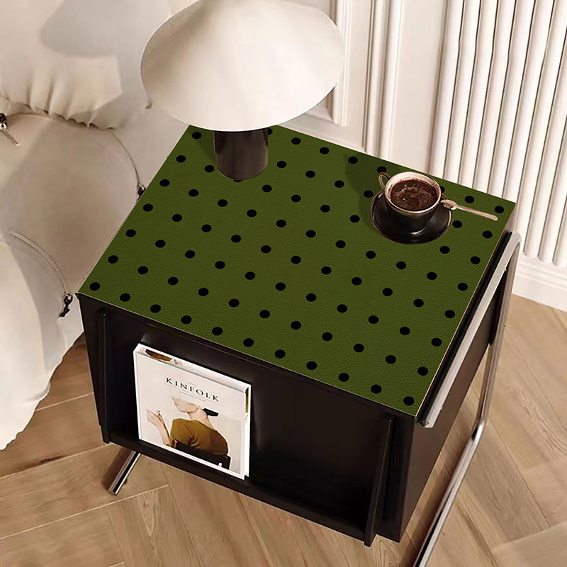 简约几何波点床头柜免洗防油皮革pvc桌垫餐桌隔热垫茶几垫布垫