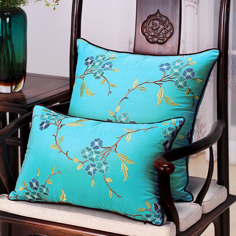 布一堂现代中式绣花沙发抱枕靠垫1113床头大靠枕套腰靠背含芯