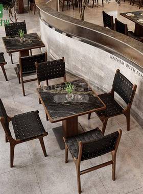 融合料理店桌椅组合主题西餐厅靠墙卡座餐饮店咖啡厅茶楼卡座沙发