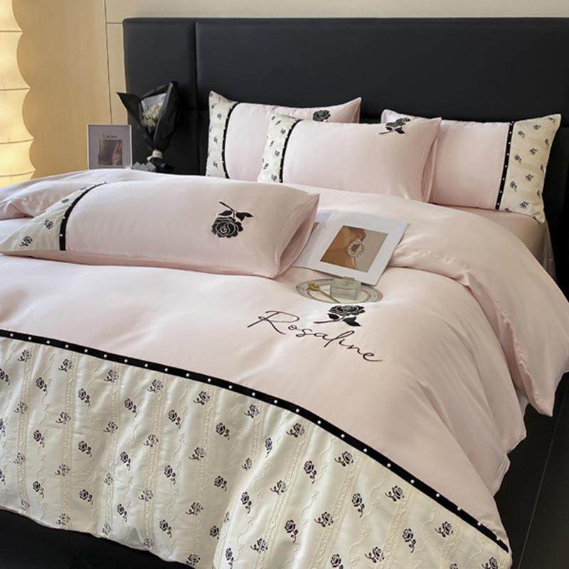 轻奢莱赛尔天丝棉床上用品四件套夏季凉感床笠被套床品夏天裸睡