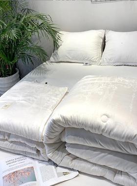 60S贡缎大提花 整条拉链式子母被芯亲肤二合一被子春秋加厚秋冬被