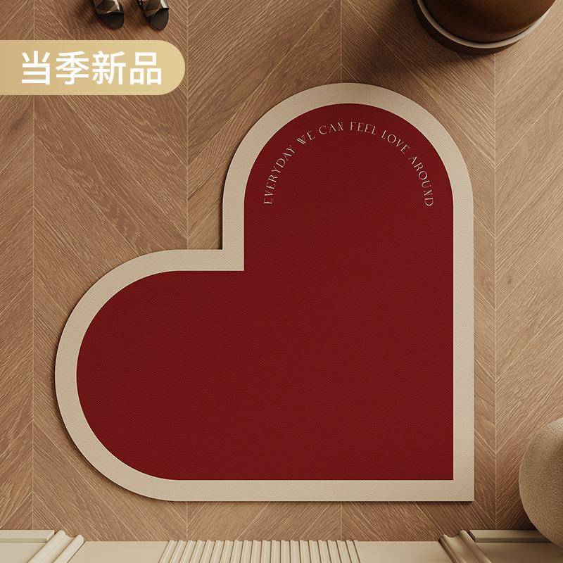 爱心入户门垫防滑PVC皮革地垫玄关软弹脚垫大门口防水进门垫