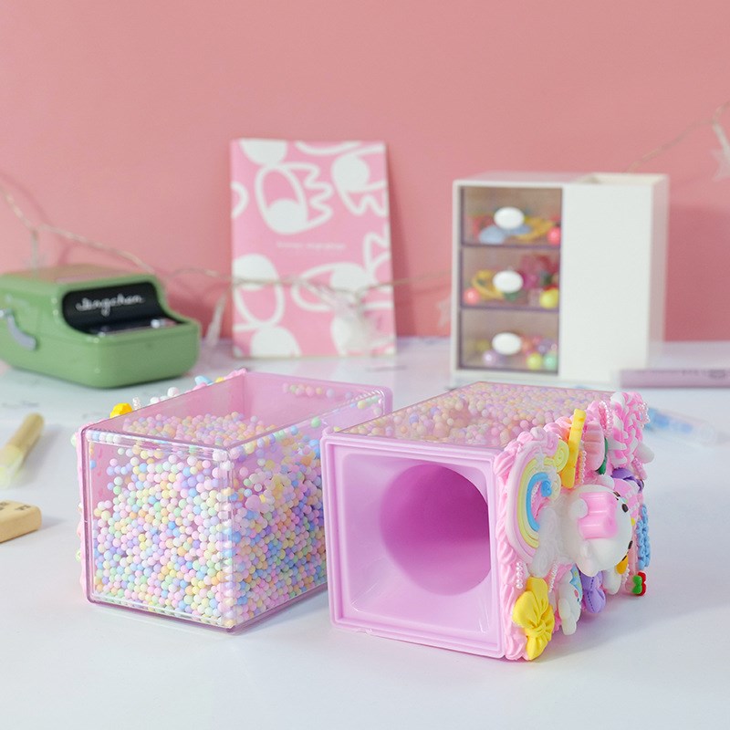 儿童手工制作diy益智星愿笔筒手工制作文具奶油胶粘贴手工笔筒