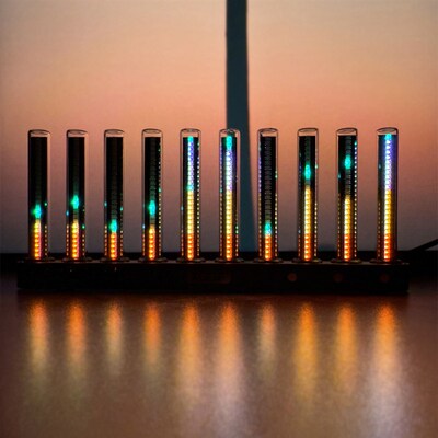 LED频谱灯拾音拟辉光频谱氛围灯声控音乐频谱电竞房桌面节奏灯